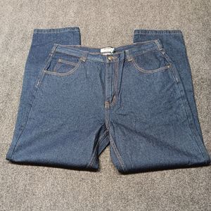 Duke Jeans Men 36 x 30 Dark Blue Straight Leg Regular Fit High‎ Rise Denim Pants